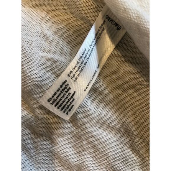 $278 Eileen Fisher TENCEL & METAL LONG CARDIGAN Ivory Size M - Picture 8 of 10